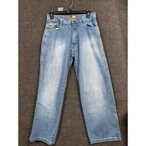 SouthPole Carpenter Wide Leg Jeans Girls Size 14 Medium Wash 90s Y2K Hip Hop